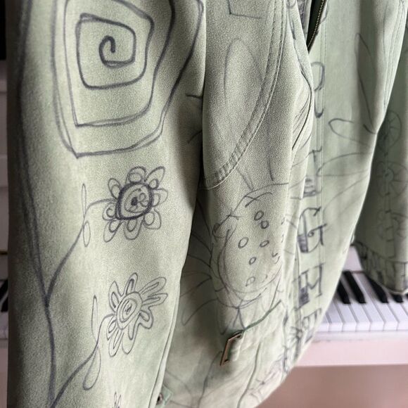 Conrad C Stylish Green Patterned Blazer Hand Drawn 14 - Picture 12 of 16